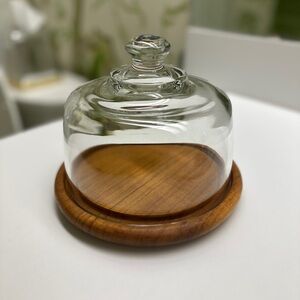 Wooden Charcuterie/Cheese Tray with Glass Lid - Small - NEW